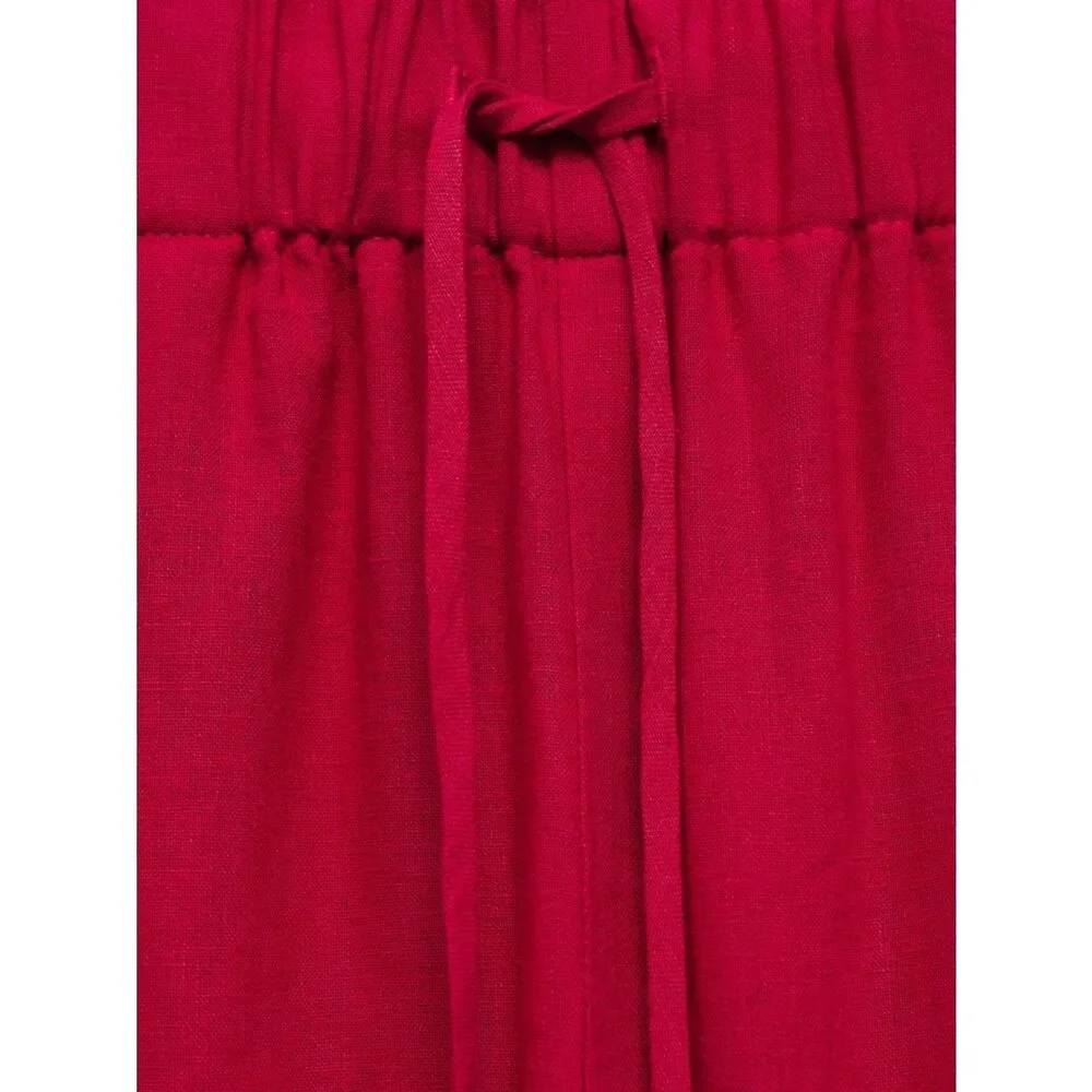 Mango Co-Ord Linen Set Flowy Pants and Blouse New